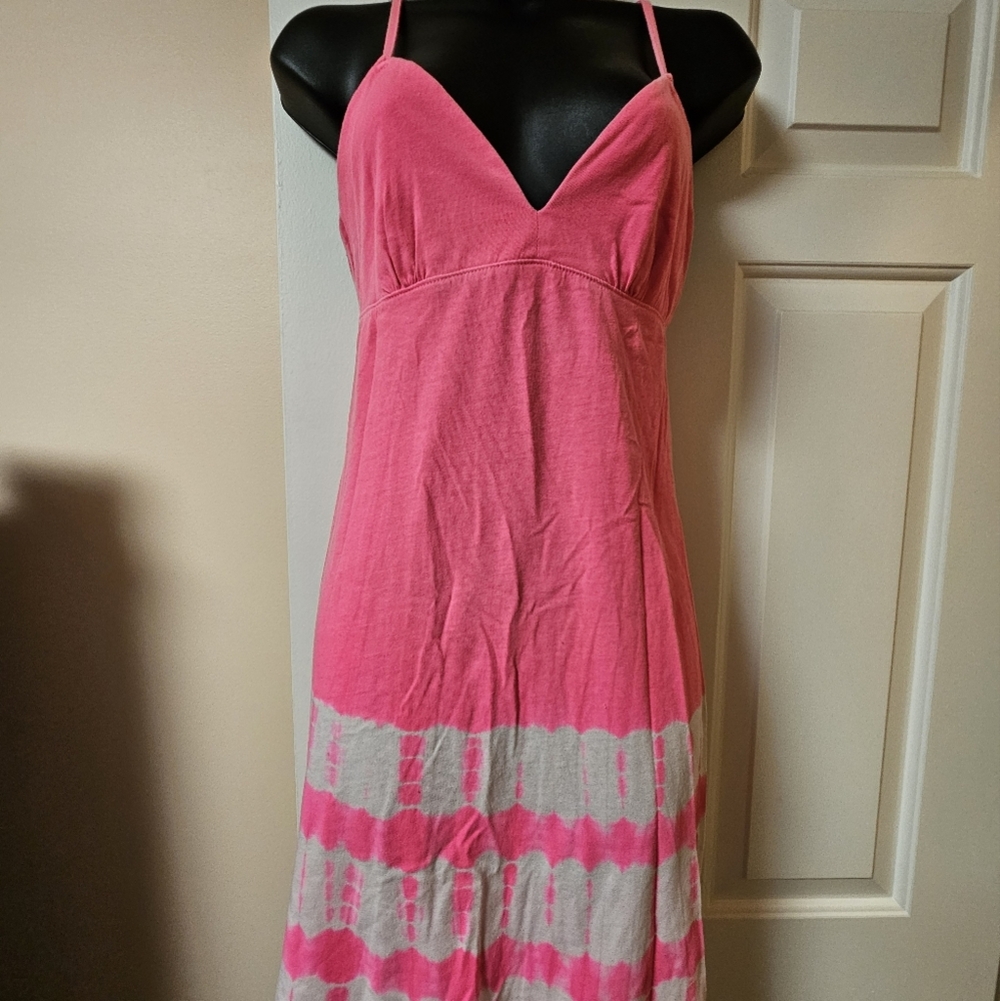 Tie Dye Pink and White Women's Swim Coverup